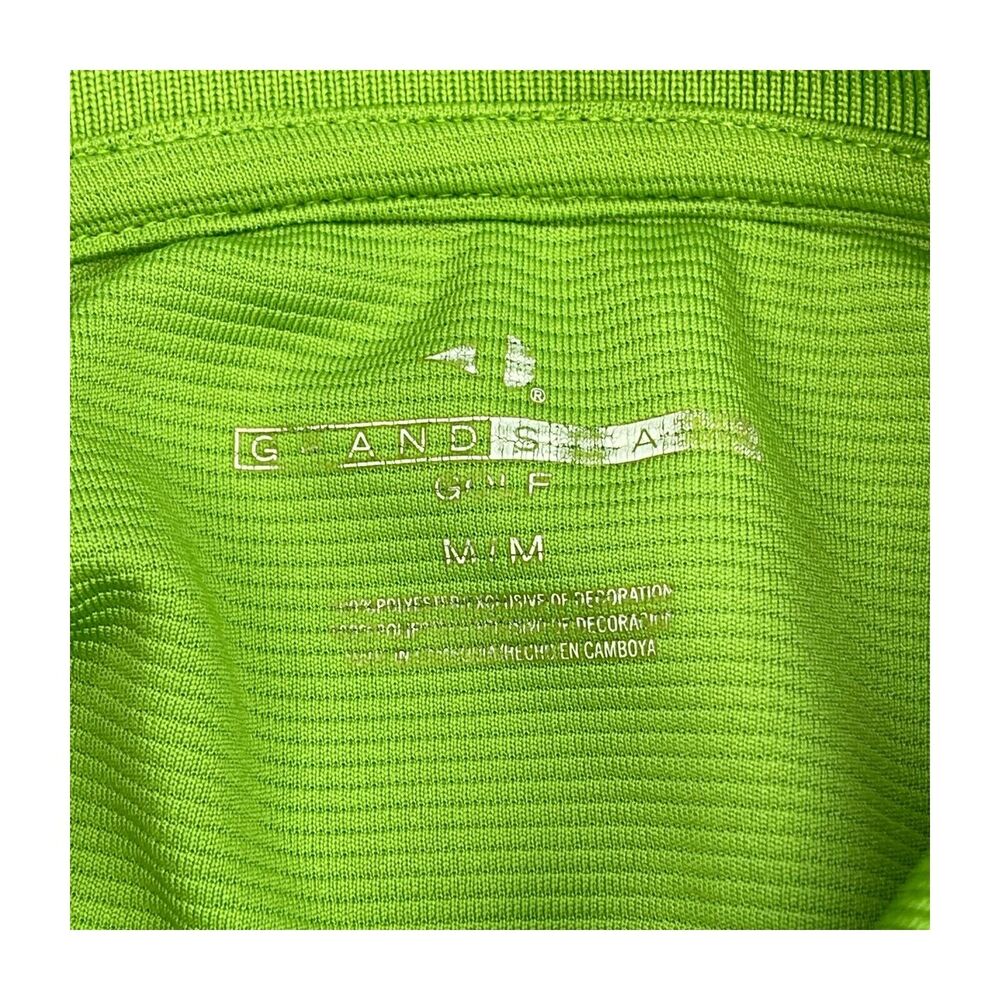 Grand Slam Polo Shirt Mens Medium Green 100% Polyester Golf Collared Performance - Picture 2 of 6
